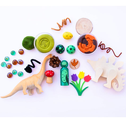 dinosaur Playdough kit, dinosaur play dough kit, dinosaur sensory kit, dinosaur sensory bin, busy box, busy bin, sensory play, autism toys, toys for autism, toys for 4 year olds, Montessori toys, Dinosaur toys, sensory box, Young wild and friedman
