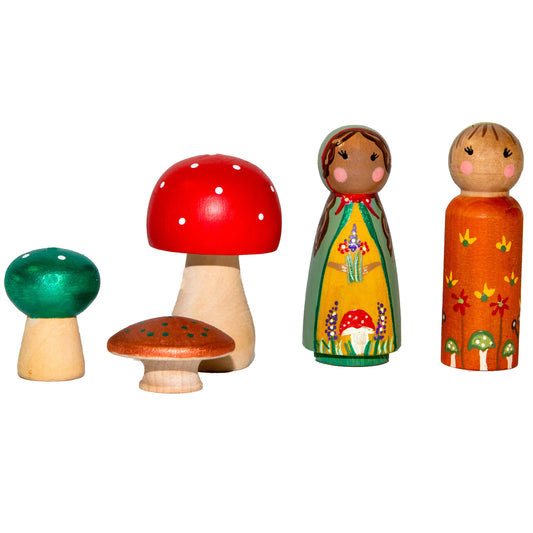 Mushroom Peg Doll Set