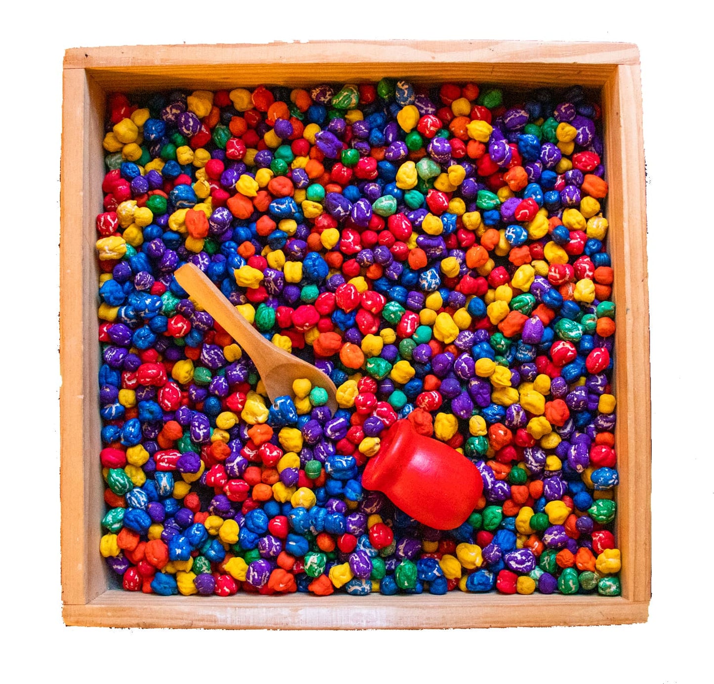 Rainbow Sensory Chickpeas